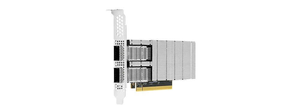 Uptimed 200G Server Dual Port QSFP56 met NVIDIA ConnectX6 Chipset Side